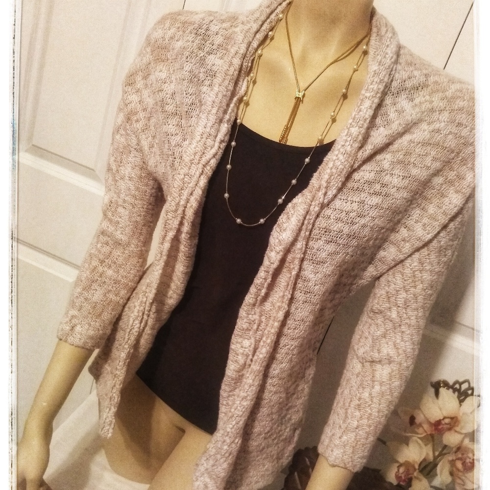 Old Navy nude and tan open front cardigan size m